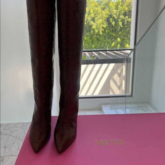 Paris Texas | Shoes | Paris Texas Python Print 0 Heel Boot Brand New ...